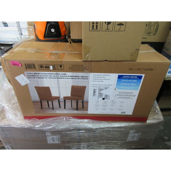 Twin Pack of New Brown Faux Leather Dining Chairs