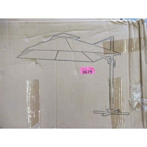 New 9' Square Deluxe Patio Umbrella - Beige