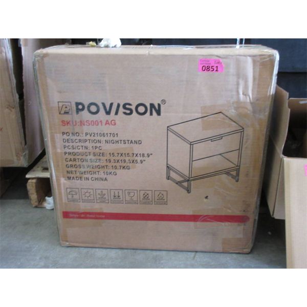 Povison Nightstand with Drawer - Unassembled in Box