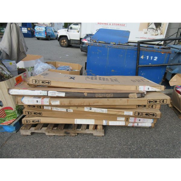 Skid of Glass Pivot Shower Doors