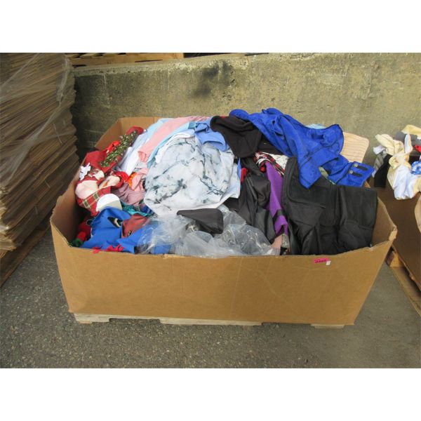 Skid of Overstock Clothing and Soft Household Goods