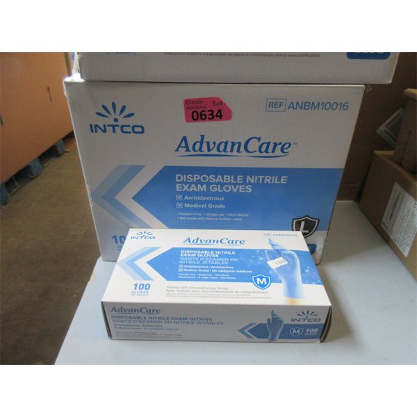 Case of 1000 Blue Nitrile Exam Gloves - Medium