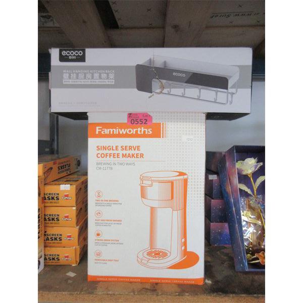 Wall Hanging Kitchen Rack & Coffee Brewer