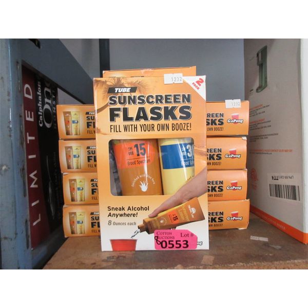 8 New Twin Packs of Sunscreen Liquor Flasks