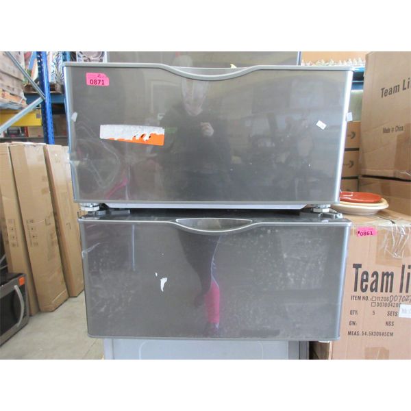 2 Appliance Pedestals with Drawers - Store Returns