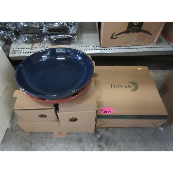 2 Sets of 2 Dowan Glazed Ceramic 9.75" Bowls