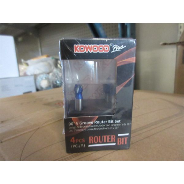 15 New 4 Piece V Groove Router Bit Sets