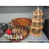 Image 1 : Christmas Tower & Teak Tray Full of Decorations