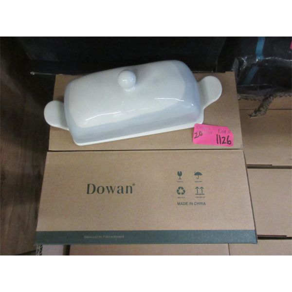 Case of 20 New Glazed Ceramic Butter Dishes