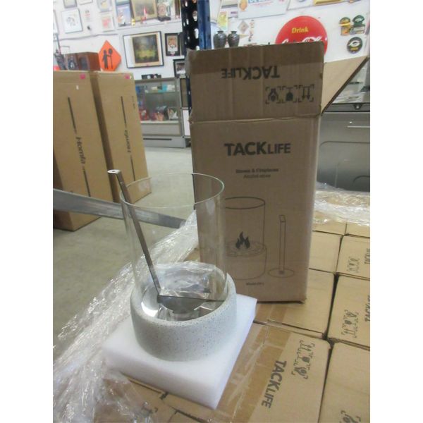 2 New Tacklife Tabletop Fire Pits with Glass Covers