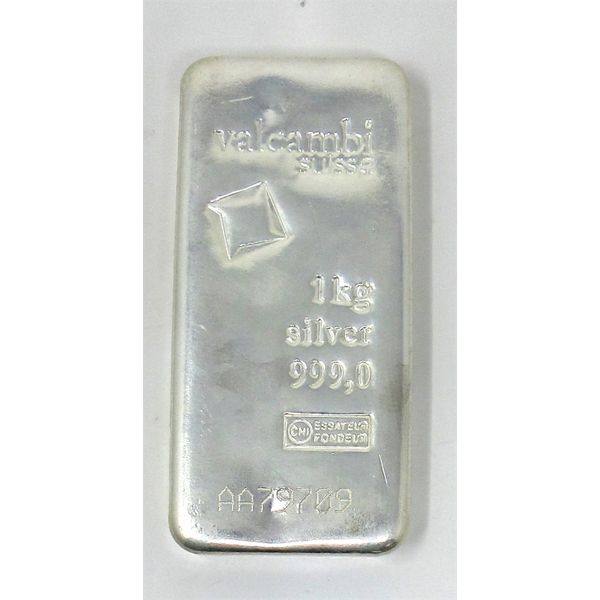 1 Kilo .999 Silver Valcambi Suisse Bar 