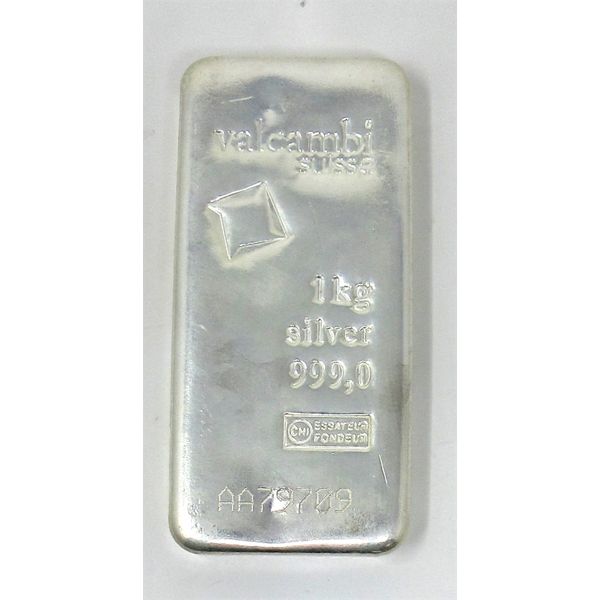 1 Kilo .999 Silver Valcambi Suisse Bar 