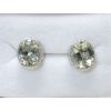 Image 1 : New Pair Green Amethyst & Diamond Sterling Silver Earrings