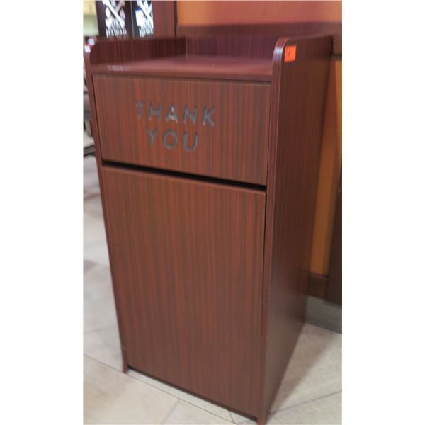 Waste Receptacle w/ Backsplash Top & Front Door 22"x22"x46"H