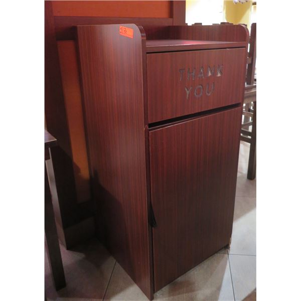 Waste Receptacle w/ Backsplash Top & Front Door 22"x22"x46"H