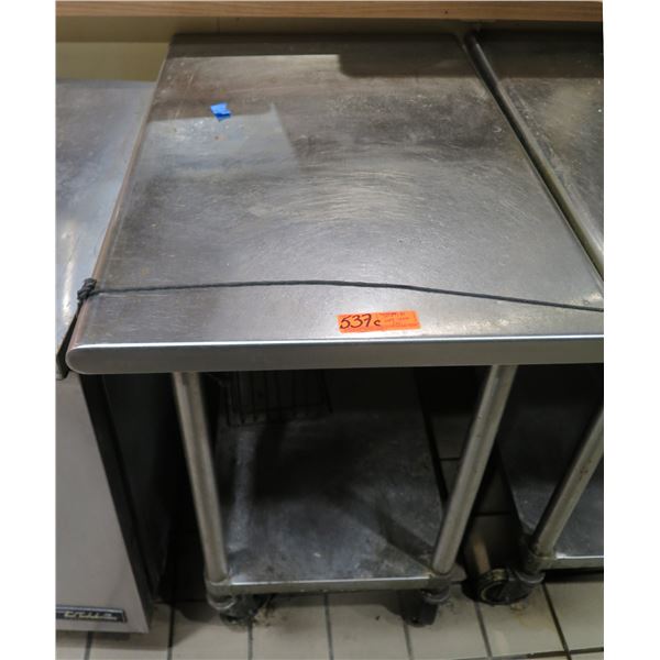 Rolling Metal Work Table w/ Undershelf 36"x24"x36"H (Wheels need repair)