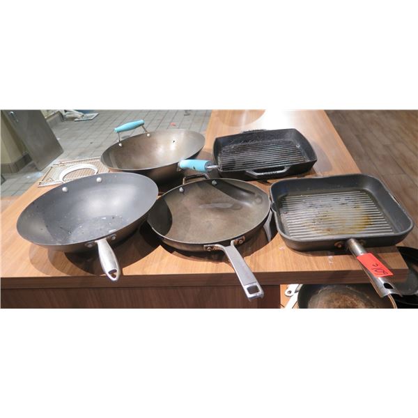 Multiple Frying Pans, Wok, Griddle Pans, etc