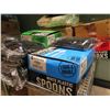 Image 2 : Rolling Metal Cart & Contents: Knives, Spoons, Forks, etc