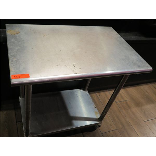 Advance Tabco Rolling Metal Work Table w/ Undershelf 36"x24"x36"H
