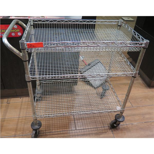 Rolling 3-Tier  Metal Mesh Cart  34"L x17"W
