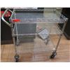 Image 1 : Rolling 3-Tier  Metal Mesh Cart  34"L x17"W