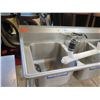 Image 2 : Advance Tabco Stainless Steel 3-Basin Sink 60"x25"x37"