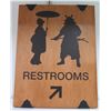 Image 1 : Restroom Sign w/ Silhouette Figures Design 14"x18"