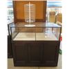 Image 1 : Cabinet w/ Clear Display Top & 3 Back Doors 46"L x28"W & Metal Rack