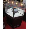 Image 1 : Hexagon Shape Display Case w/ 6 Sections & Undershelves 29"x29"x44"H