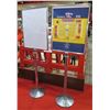 Image 1 : Qty 3 Metal Display Signs on Pedestal Base 23"x28"x67"H