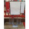 Image 1 : Qty 3 Metal Display Signs on Pedestal Base 23"x28"x60"H