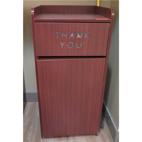 Waste Receptacle w/ Backsplash Top & Front Door 22"x22"x46"H