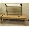 Image 1 : Wooden Table 71"x28"x31"H & Metal Rack 45"x6"x34"