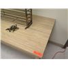 Image 2 : Wooden Table 71"x28"x31"H & Metal Rack 45"x6"x34"
