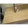 Image 2 : Wooden Table 71"x28"x31"H & Metal Rack 45"x6"x34"