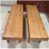 Image 1 : Qty 2 Wooden Benches 60"x16"x17"H