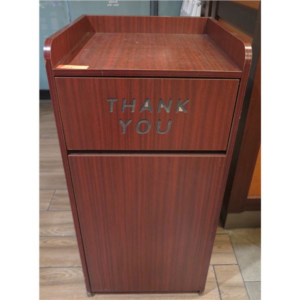 Waste Receptacle w/ Backsplash Top & Front Door 22"x22"x46"H