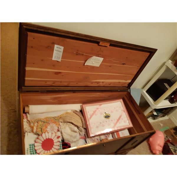 Cedar Chest and Linens C