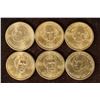 Image 1 : 6 PRESIDENTIAL $1 UNC COINS: 2007-P & D "GEORGE