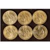 Image 2 : 6 PRESIDENTIAL $1 UNC COINS: 2007-P & D "GEORGE