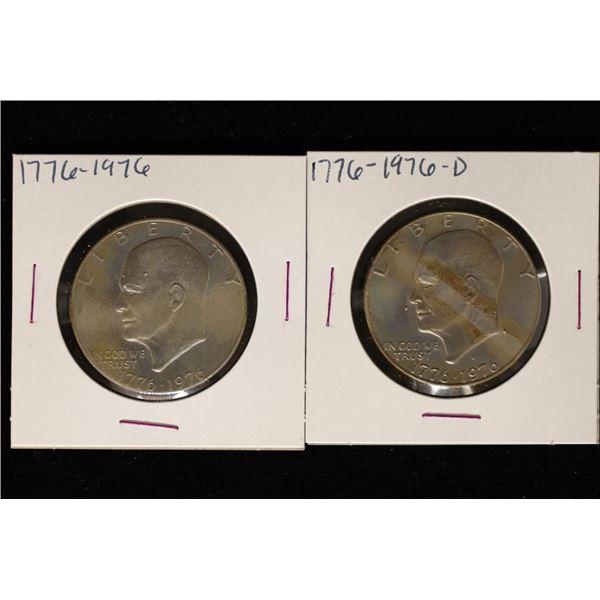 1976 & 1976-D IKE DOLLARS UNC WITH TONING