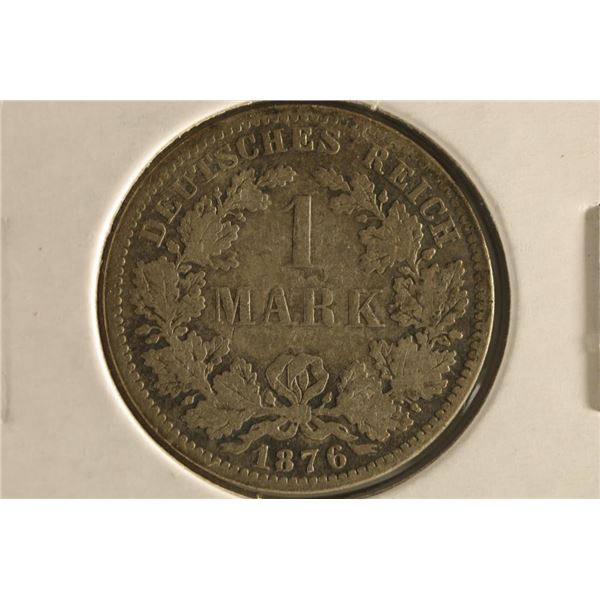 1876-A GERMAN SILVER 1 MARK .1606 OZ. ASW