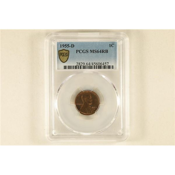 1955-D LINCOLN WHEAT CENTS PCGS MS64RB