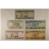 Image 2 : 5 BANK OF IRAQ BILLS:1979- 1/4 DINAR (CU),1985-1/2