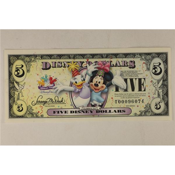 2009 $5 DISNEY DOLLARS  MINNIE MOUSE & DAISY DUCK 