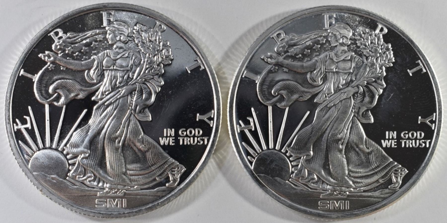 Liberty Tree Silver Rounds (2) WALKING LIBERTY 1 OZ .999 SILVER ROUNDS