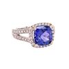 Image 1 : 3.09 ctw Tanzanite & Diamond Ring - 14KT White Gold