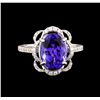 Image 2 : 14KT White Gold 3.09 ctw Tanzanite and Diamond Ring