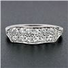 Image 2 : Antique Art Deco Platinum 0.64 ctw Transitional Cut Diamond Two Row Wave Band Ri