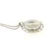 Image 5 : 18k White Gold 7.59 ctw Peach Orange Bezel NATURAL Moonstone Diamond Halo Pendan